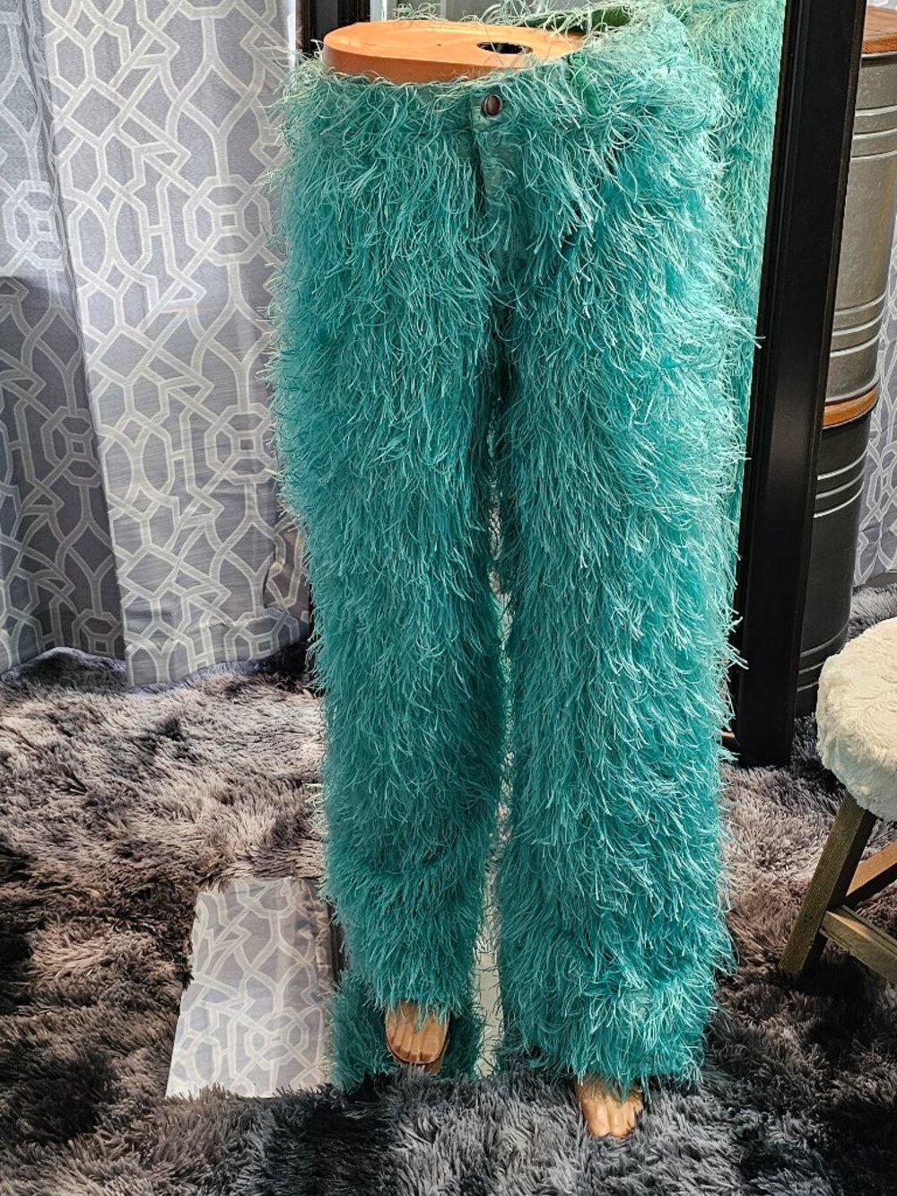 Mihara Yasuhiro Long Shaggy Faux‑Fur Trousers – NWT – Size M